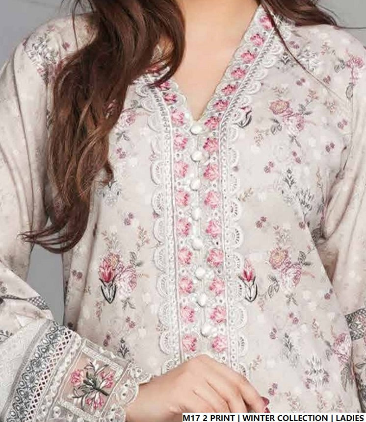 Pakistani women's lawn A-Line printed casual outfit back view