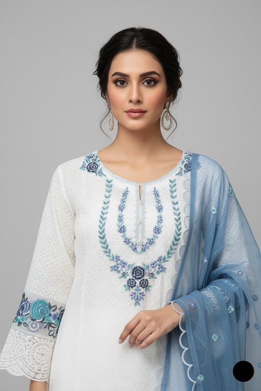 SG 1501 WHITE FARSHI SHALWAR