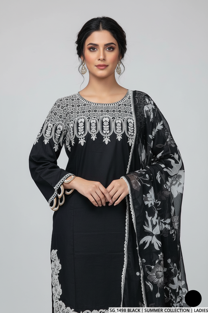 SG 1498 BLACK | FARSHI SHALWAR
