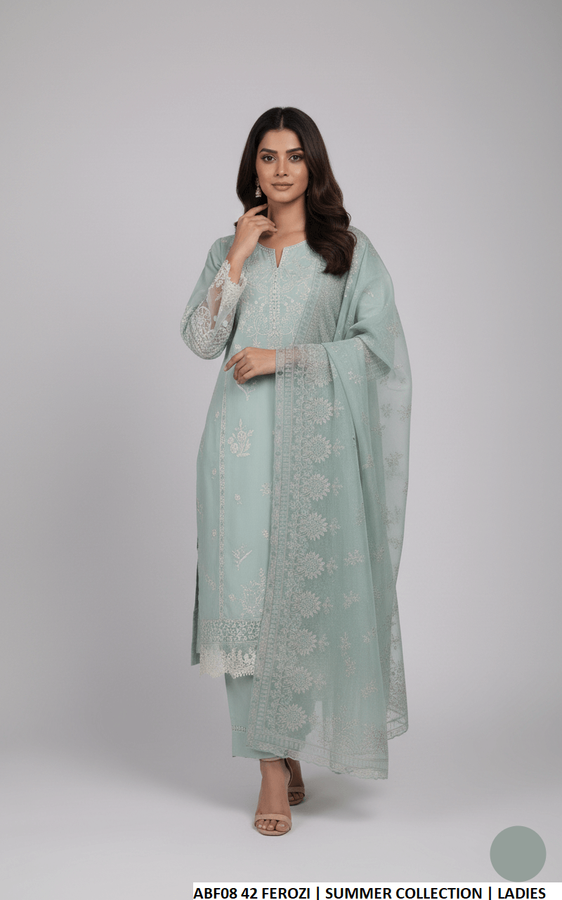 Pakistani women's ferozi cotton straight shirt plazo back view