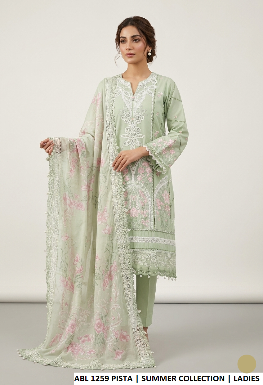 ABL 1259 PISTA - Pista Digital Silk 3-Piece Women's Cotton Pakistani Suit
