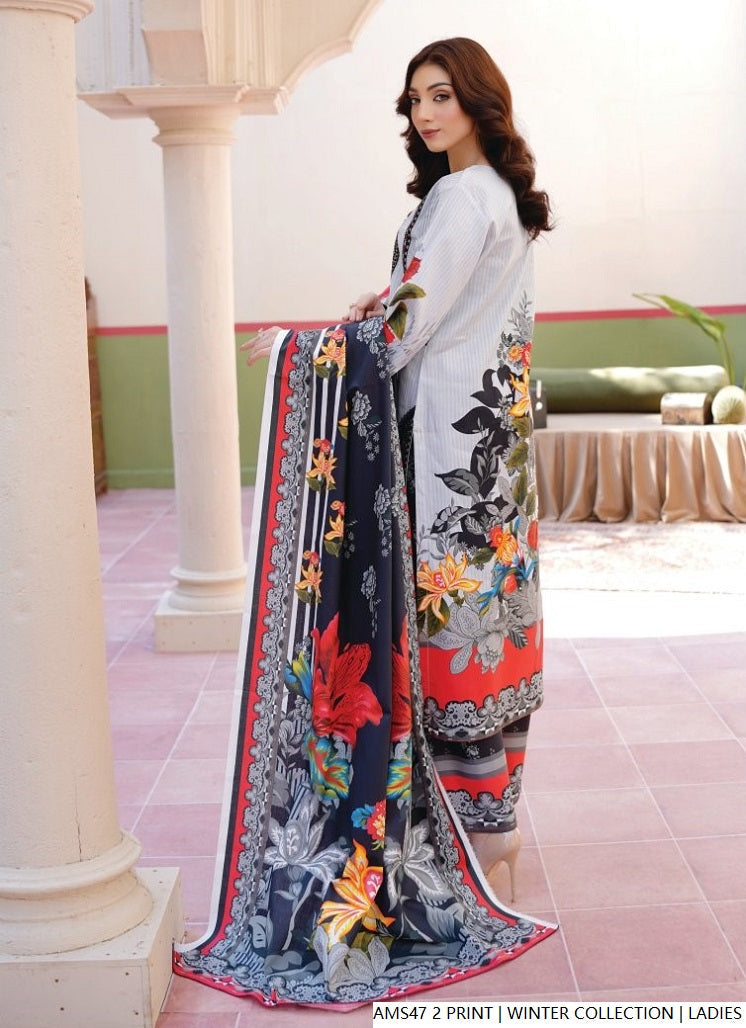 Pakistani women's lawn A-Line printed casual shirt side view