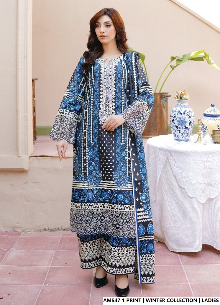 Pakistani women's lawn A-Line printed casual shirt side view
