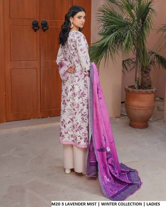 Lavender lawn Pakistani women's A-Line casual shirt side view