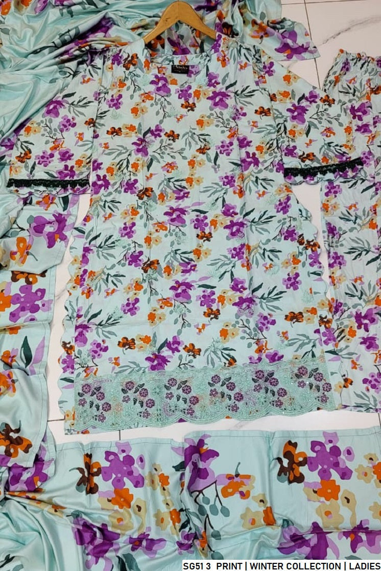 Pakistani women's lawn A-Line printed casual shirt side view