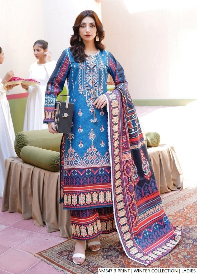 Pakistani women's lawn A-Line printed casual shirt side view