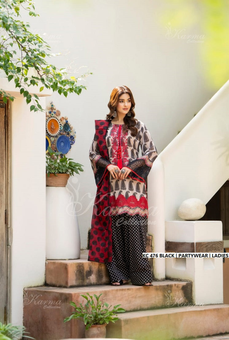 Black silk Pakistani women's long kaftan side view