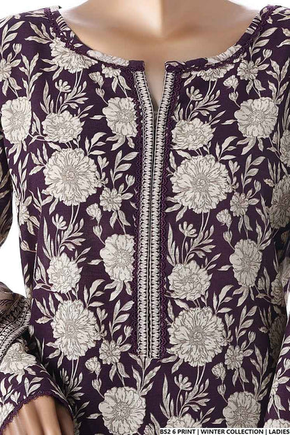 Pakistani women's lawn A-Line printed casual shirt side view