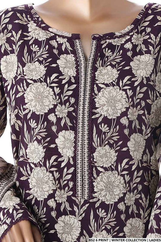 Pakistani women's lawn A-Line printed casual shirt side view
