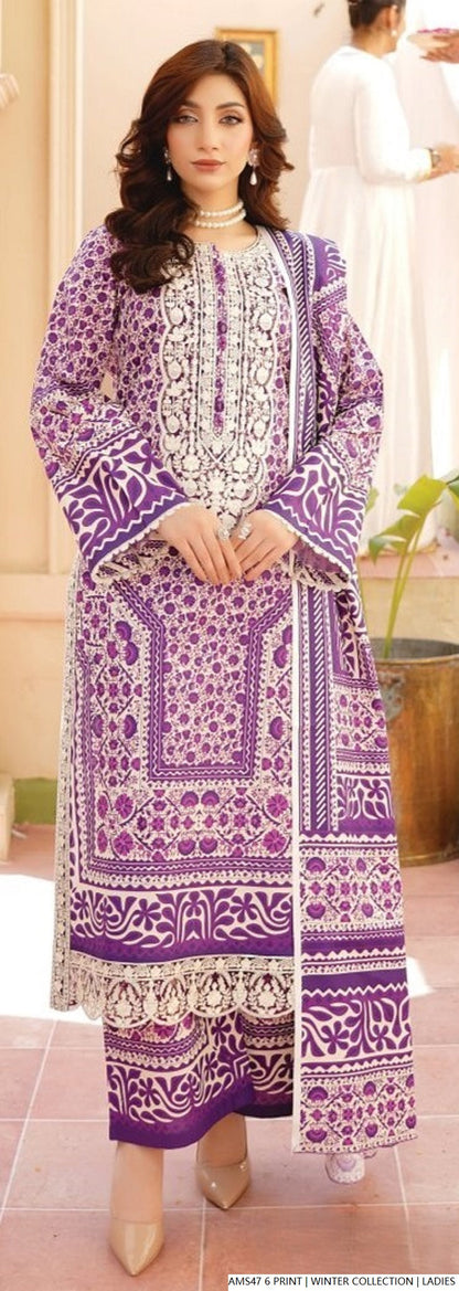Pakistani women's lawn A-Line printed casual shirt side view