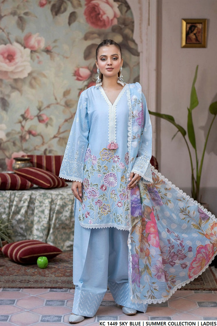 KC 1449 SKY BLUE | FARSHI SHALWAR
