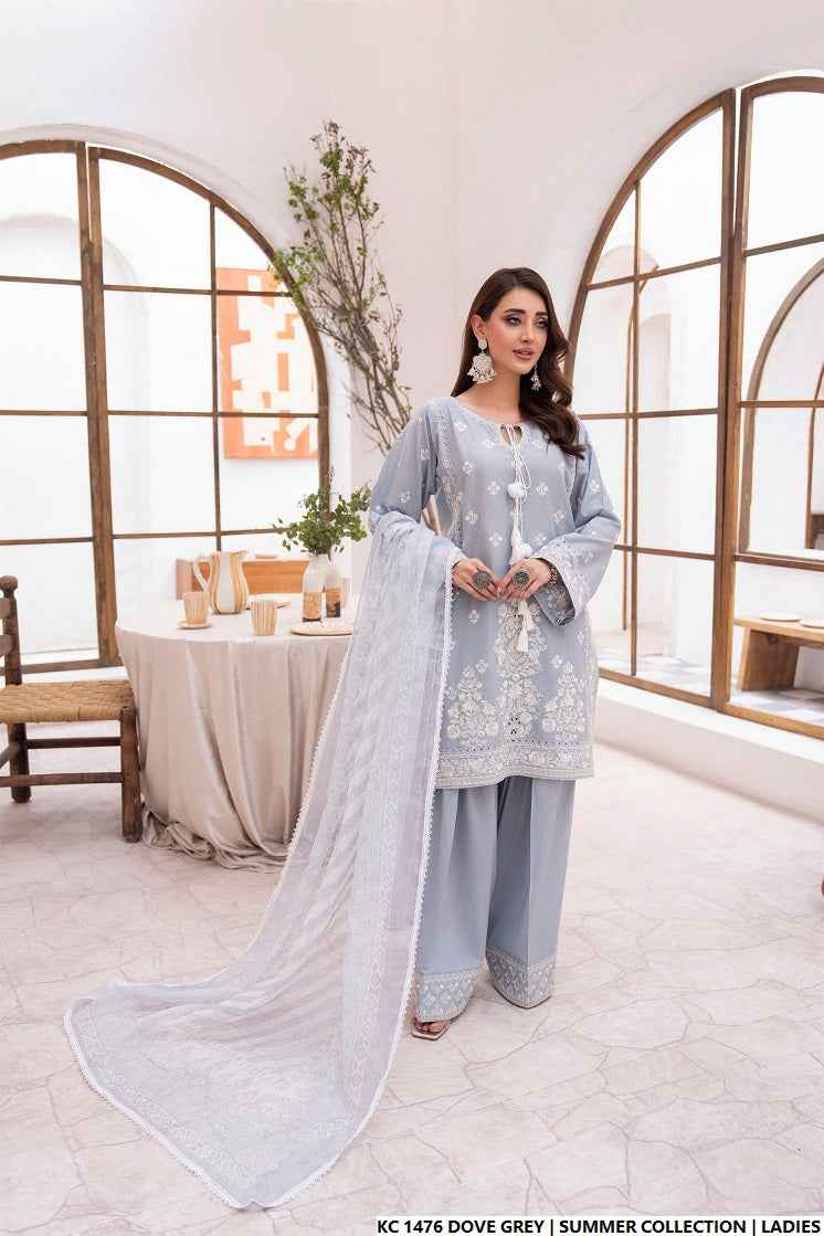 KC 1476 DOVE GREY | FARSHI SHALWAR