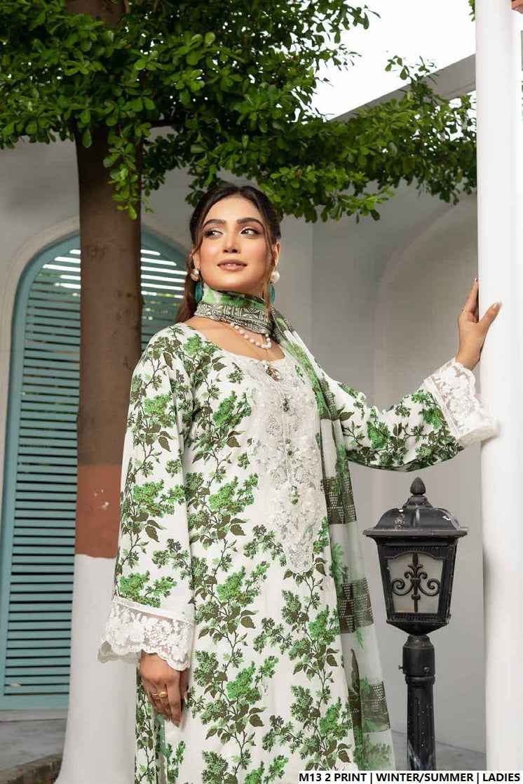 Pakistani women's lawn A-Line printed casual shirt side view