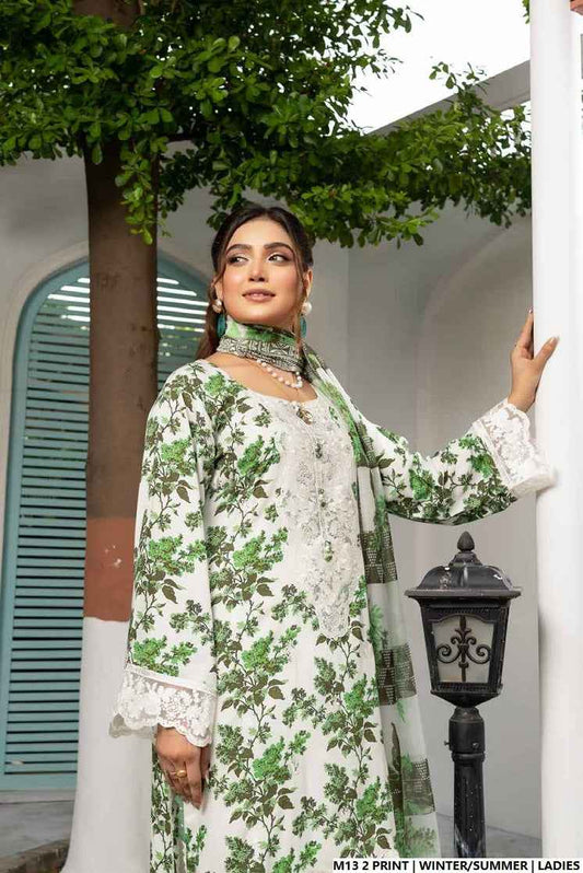 Pakistani women's lawn A-Line printed casual shirt side view