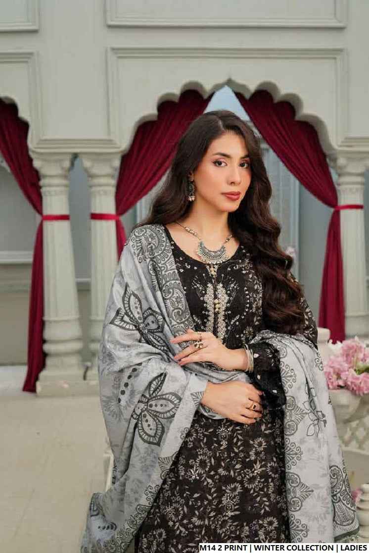 Pakistani women's lawn A-Line printed casual outfit detail view