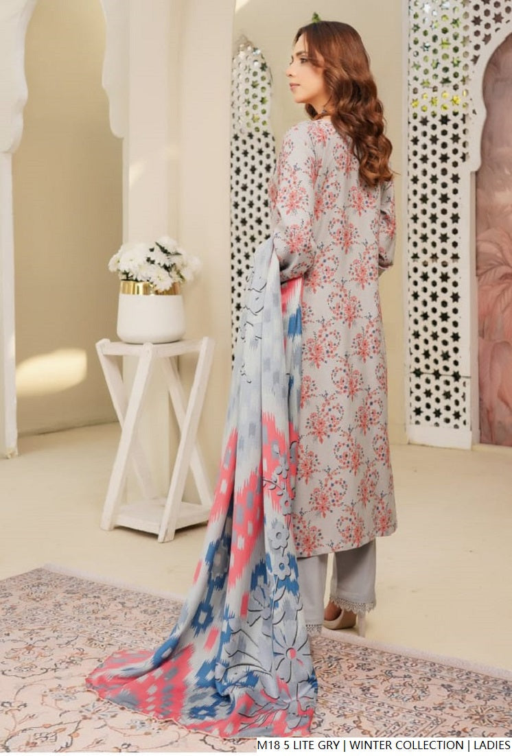 Light grey lawn Pakistani women's A-Line casual shirt side view