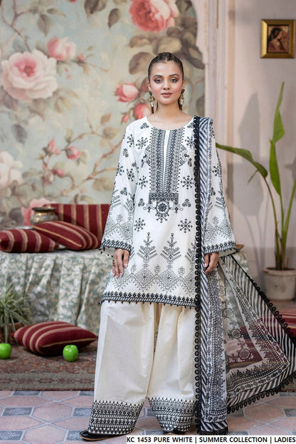 KC 1453 PURE WHITE | FARSHI SHALWAR