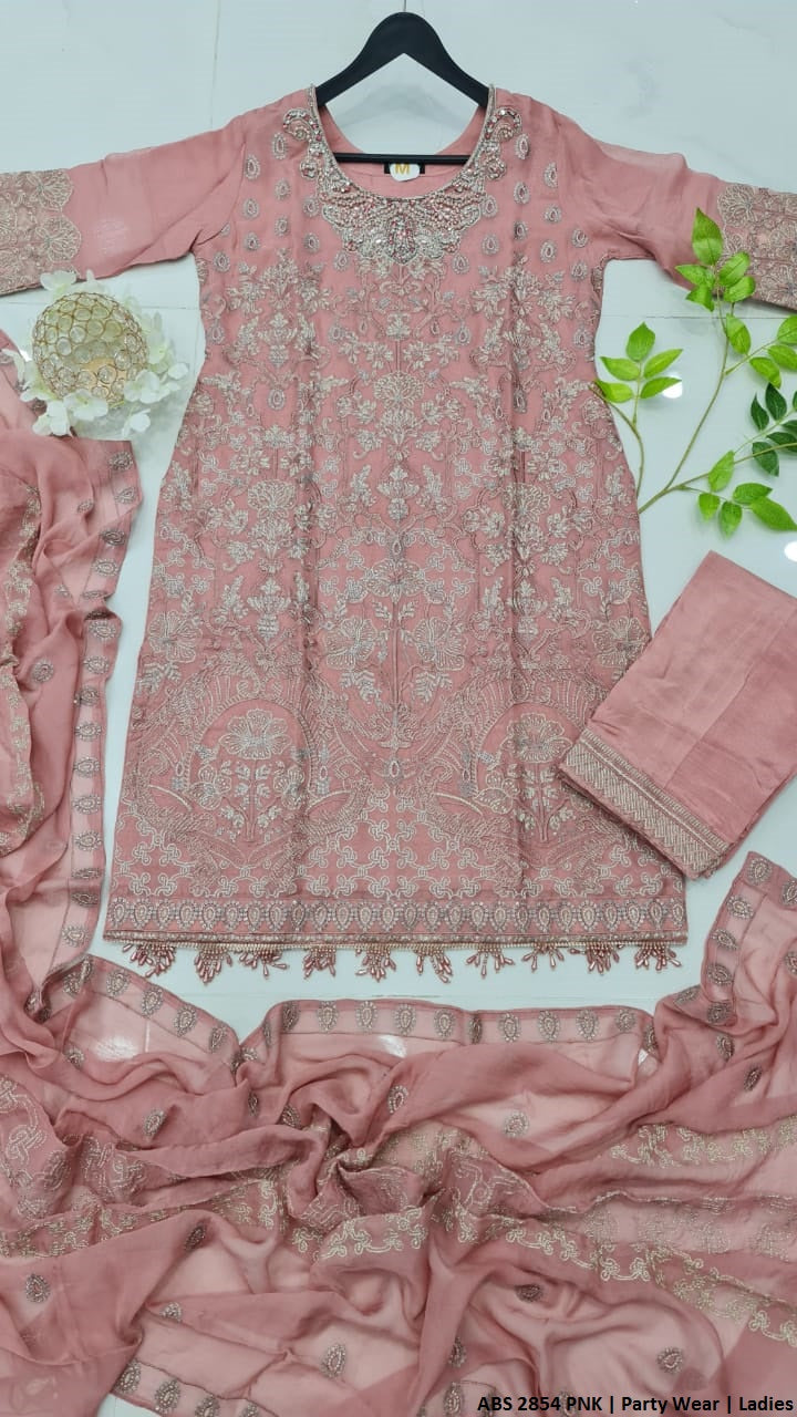 ABS 2854 Pakistani women's chiffon outfit full view