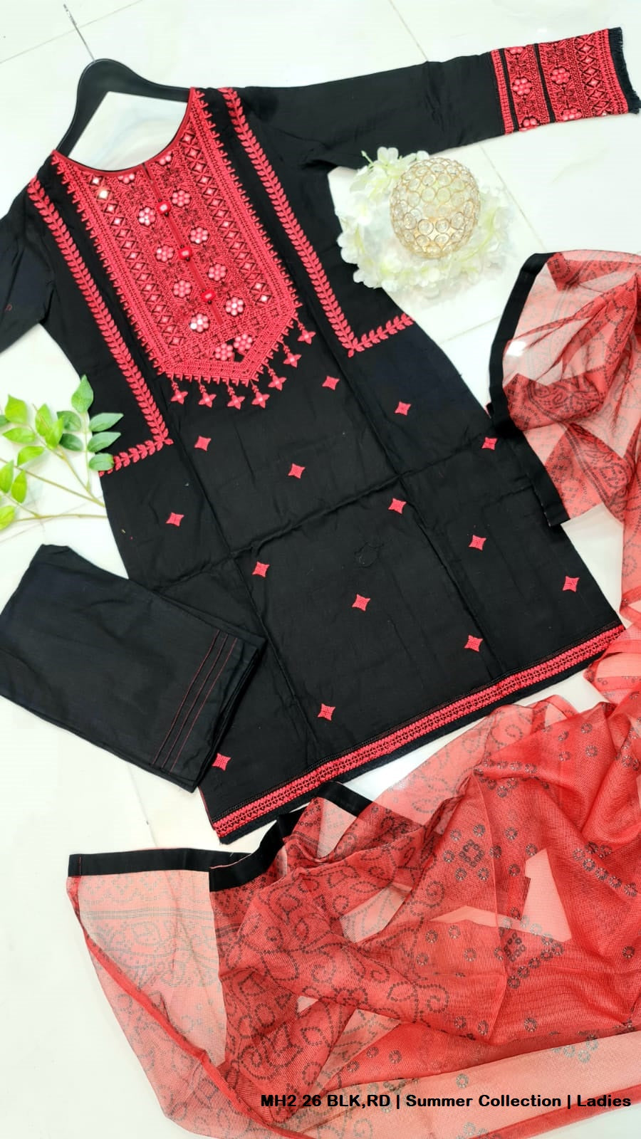 MH2 26 Pakistani women's cotton outfit back view