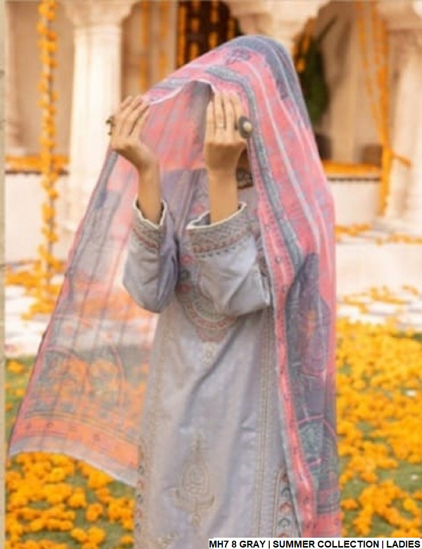 MH7 8 Pakistani women's cotton casual outfit detail view