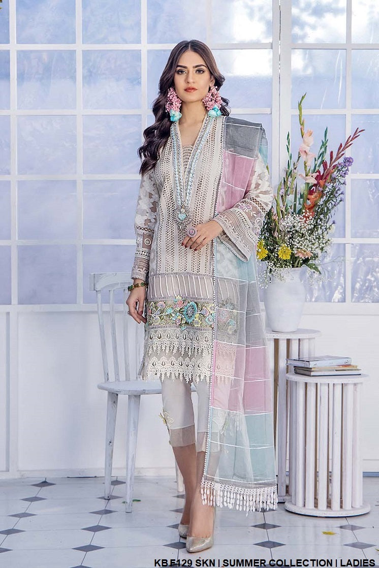 KB F129 Pakistani women's pure cotton outfit back view