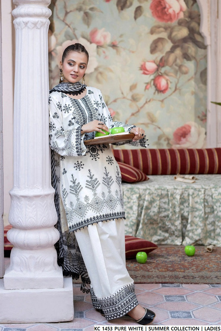 KC 1453 PURE WHITE | FARSHI SHALWAR