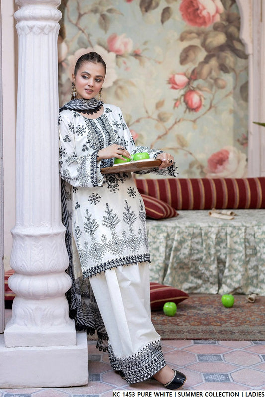 KC 1453 PURE WHITE | FARSHI SHALWAR