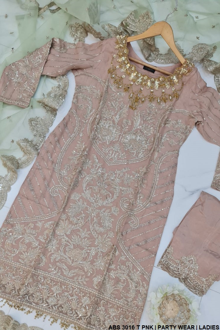 ABS 3016 chiffon Pakistani women's straight shirt back view