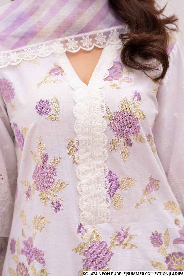 KC 1474 NEON PURPLE FARSHI SHALWAR