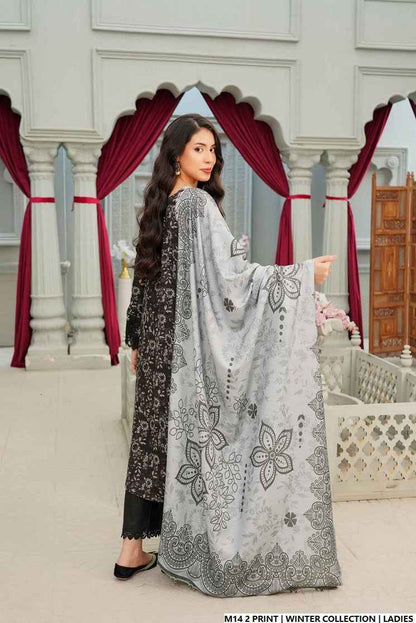 Pakistani women's lawn A-Line printed casual outfit back view