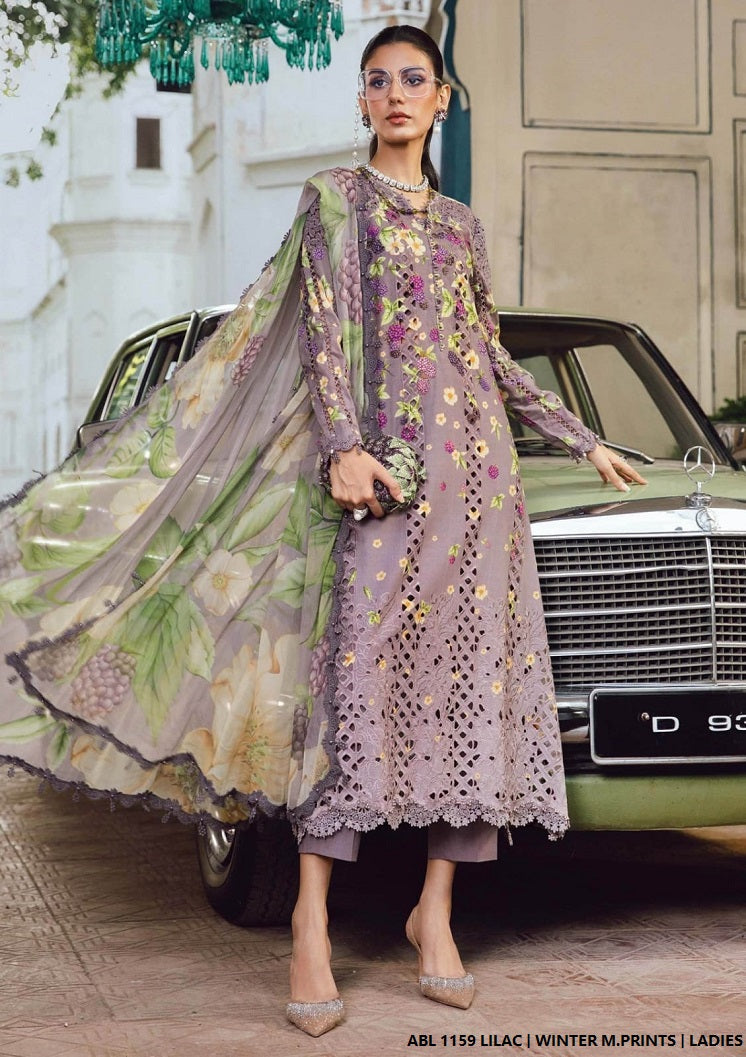 Printed lawn straight shirt - Pakistani women's casual summer outfit with lawn trouser and digital print dupatta front view