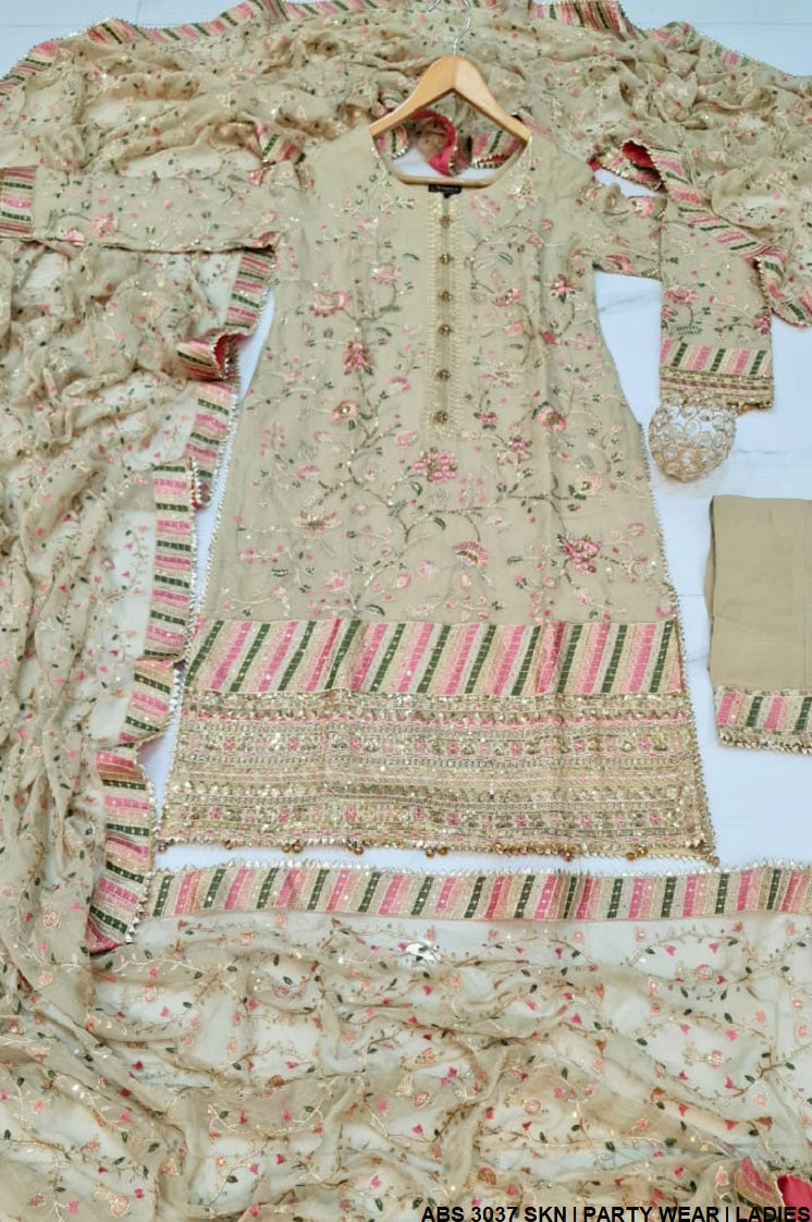 ABS 3037 Pakistani women's chiffon straight shirt full view