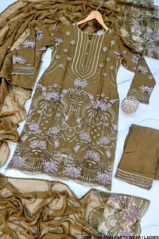 ABS 3087 chiffon Pakistani women's straight shirt back view
