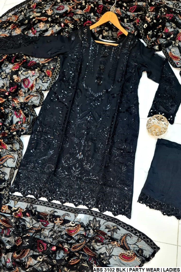 ABS 3102 chiffon Pakistani women's straight shirt side view