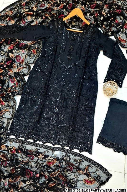 ABS 3102 chiffon Pakistani women's straight shirt side view