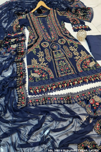 ABL 3883 Pakistani women's chiffon outfit full view