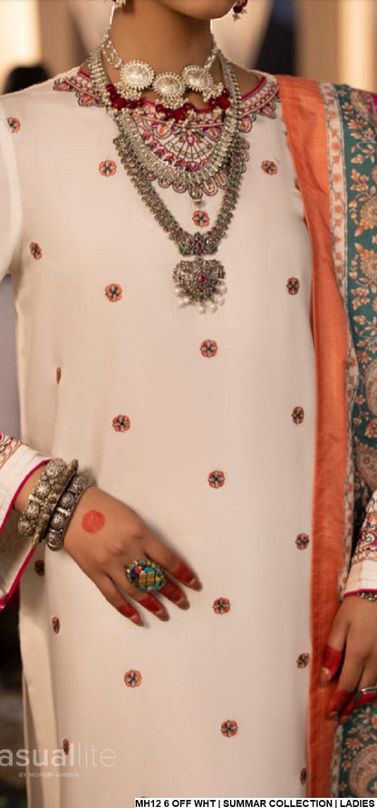 MH12 6 cotton Pakistani women's casual straight shirt side view
