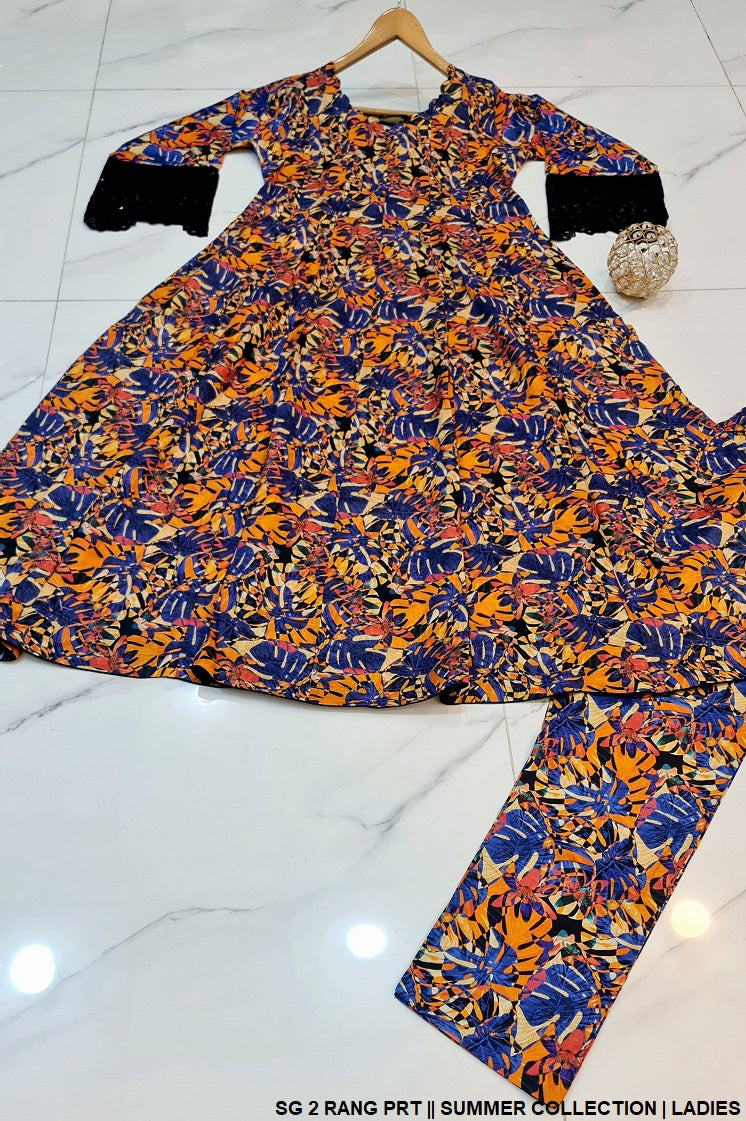 SG 02 RANG Pakistani women's lawn summer frock full view