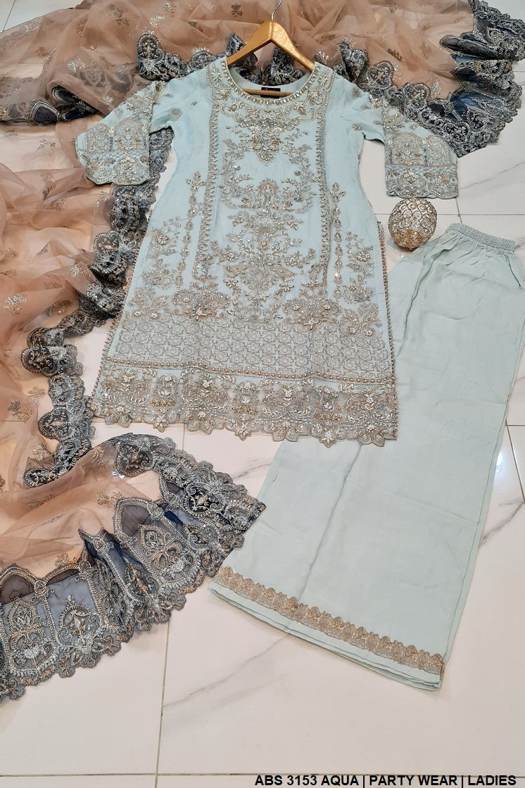 ABS 3153 Pakistani women's chiffon outfit full view