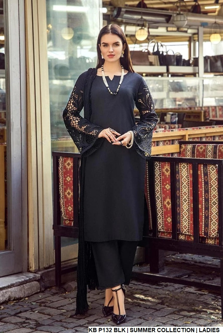 KB F132 Pakistani women's pure cotton outfit back view