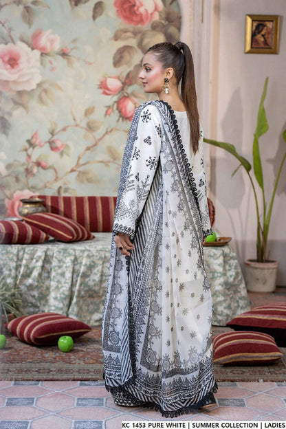 KC 1453 PURE WHITE | FARSHI SHALWAR