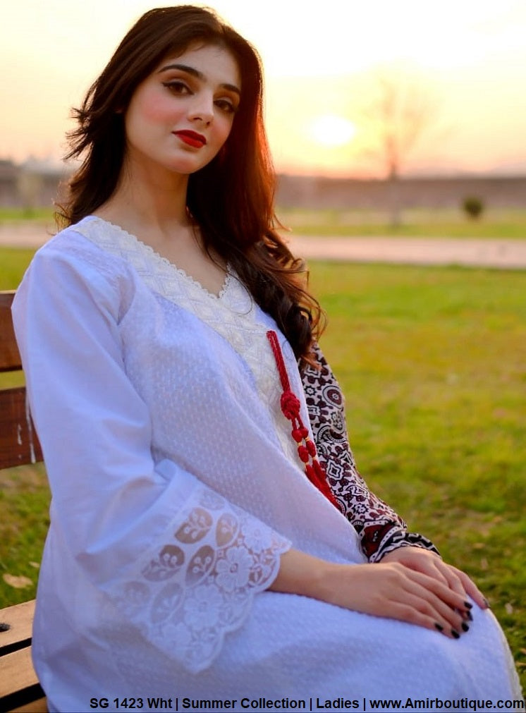 SG 1423 Pakistani women's cotton long frock back view