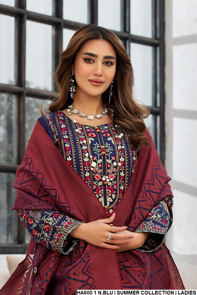 HC600 1 cotton Pakistani women's A-Line casual outfit back view