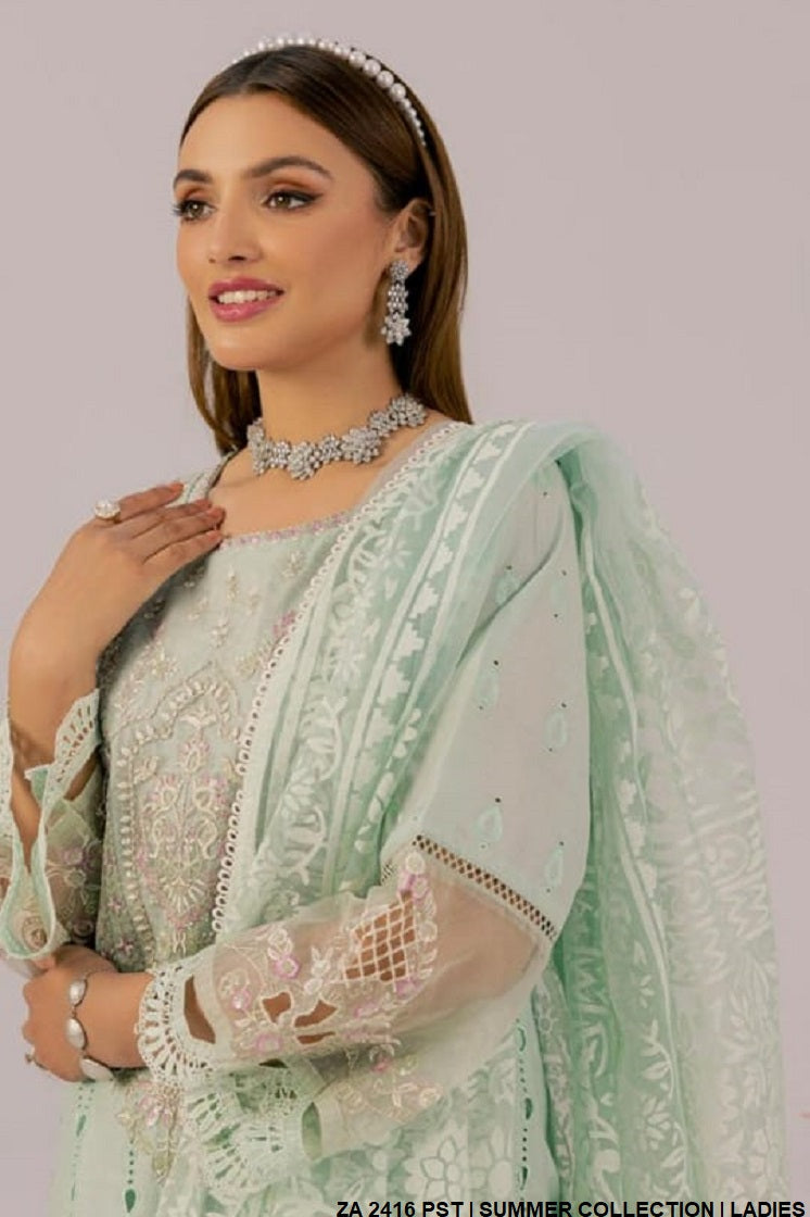 ZA 2416 cotton Pakistani women's straight shirt side view