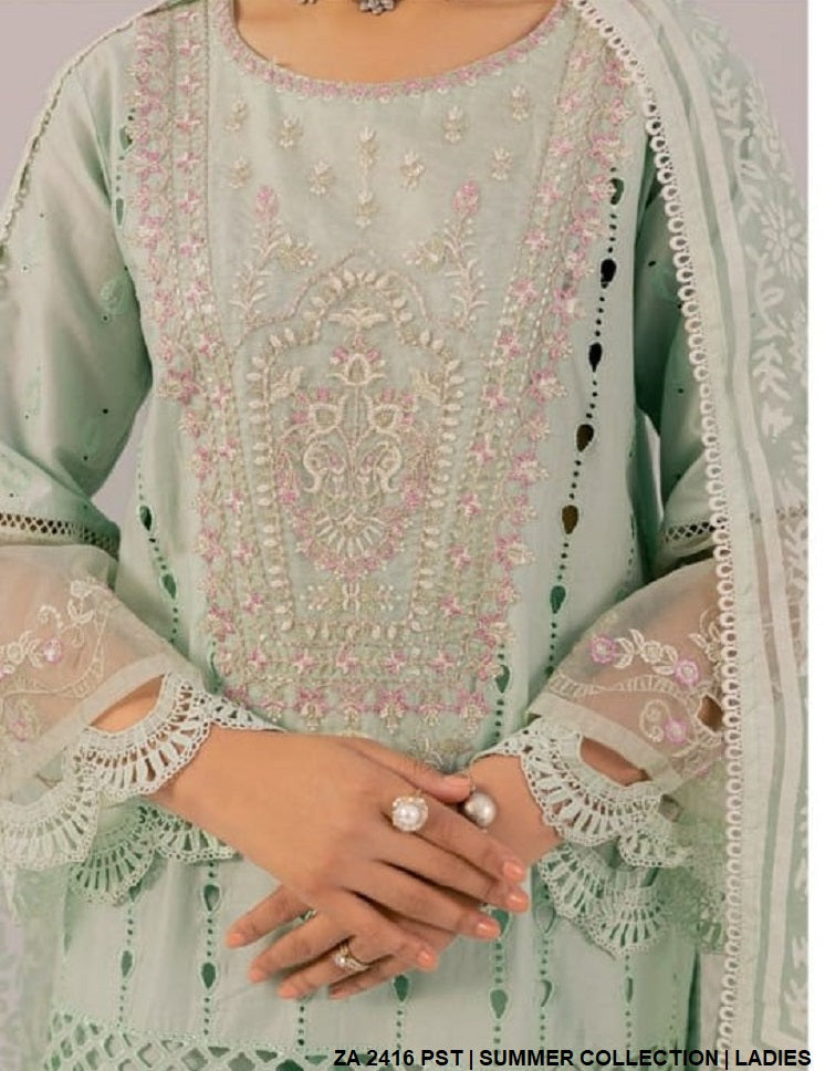ZA 2416 Pakistani women's cotton straight shirt detail view