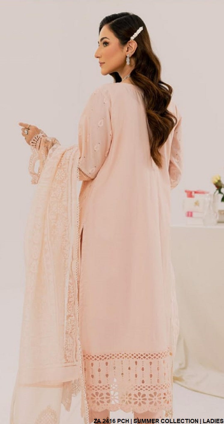 ZA 2416 Pakistani women's cotton casual outfit detail view