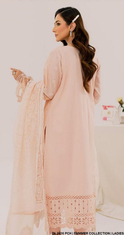 ZA 2416 Pakistani women's cotton casual outfit detail view