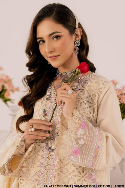 ZA 2417 cotton Pakistani women's casual straight shirt side view