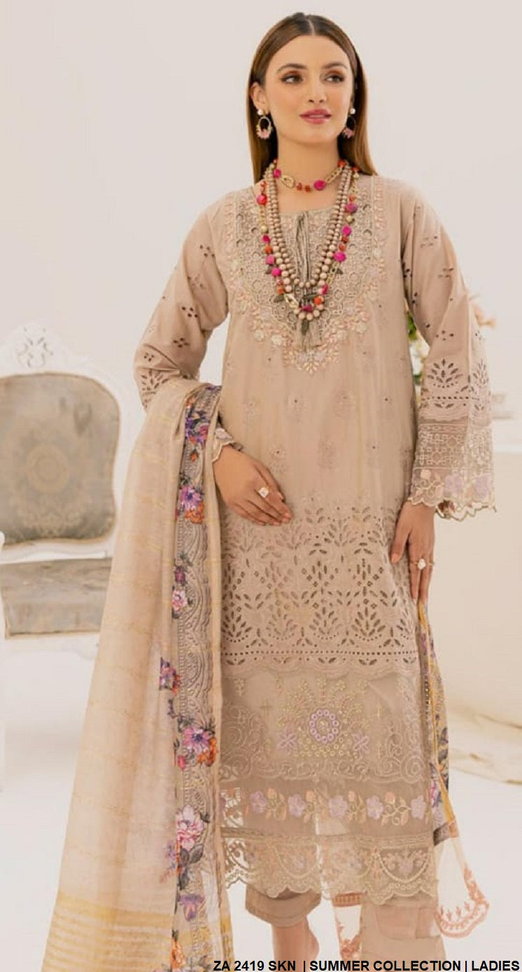 ZA 2419 cotton Pakistani women's straight shirt side view