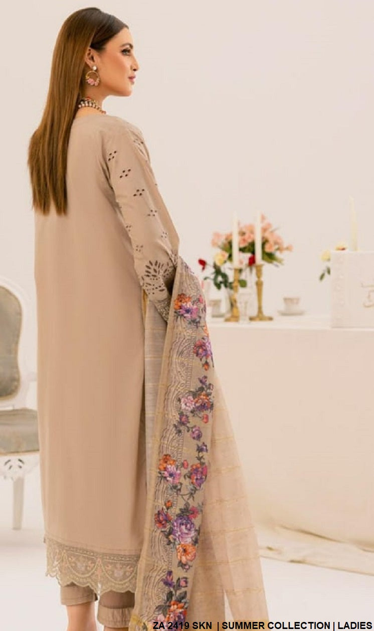 ZA 2419 Pakistani women's cotton outfit detail view